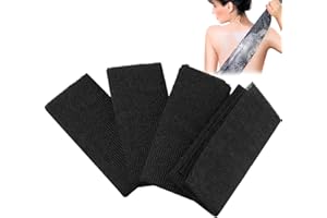 JRSHIRLEYLTD Lot de 4 éponges exfoliantes en loofah noir africain, gant de toilette, filet de gommage africain, filet de gommage corporel, gommage du dos, gommage corporel pour la douche, pour hommes et femmes