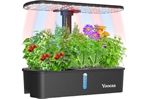 Yoocaa Serra Idroponica da Casa per 12 Piante, Smart Garden Orto Idroponico da Casa Kit con Luce LED, Altezza Regolabile in 12 Livelli, Timer Automatico(Senza Semi)