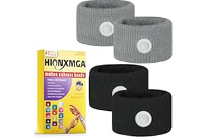 HIONXMGA 2 Pairs Travel Sickness Bands for Motion Nausea Relief – Acupressure Wristbands for Car, Boat, Flight & Morning Sickness – Reusable & Comfortable Travel Essentials for Adults & Kids