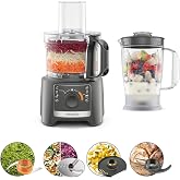 Kenwood MultiPro Compact FDP31.170GY, mutfak robotu, yoğurma fonksiyonu ve dilimleme diski, 1,2 l blender, 2 hız + darbe, 2,1