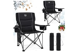 TIMBER RIDGE 2Pcs Sedia da Campeggio Pieghevole 200KG Larghezza Seduta 63cm Sedia Imbottito Ultra-large Confortevole Giardino Balcone Spiaggia Poltrona Pesca