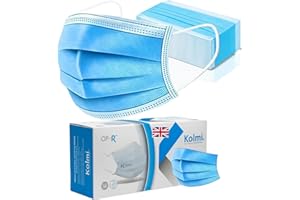 firmsafeT Premium Disposable Face Masks 100 Pack, Blue, 3-Ply Type IIR General Use Masks with Elastic Ear Loops, Breathable Triple Layer Protection for Men & Women