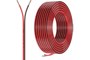 16 AWG, 2 ledare, 15,3 meter, 2x1,31 mm², elektrisk tråd, rött svart kabel, flexibelt lågspännings-PVC-belagt aluminiumförlän