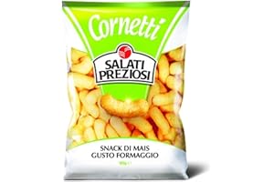 20 x BUSTA PATATINE SALATI PREZIOSI CORNETTI DI MAIS GUSTO FORMAGGIO 100gr CHIPS