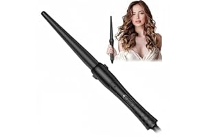 UMIGA Boucleur a Cheveux Fer à Friser Conique Céramique Pour Cheveux Conical Wand pour des Boucles Naturelles, PTC Boucleur à Cheveux,Température de 210℃, Double Tension de 100-220V, Noir