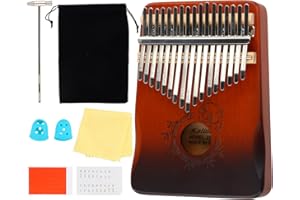 Daelesr Kalimba 17 Teclas, Piano de Pulgar, Piano de Dedos Caoba, Marimba Musical para Niños Adultos Principiantes y Profesionales (C)