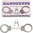 Kids Metal Hand Cuffs, Fancy Dress Police Accessory, SWAT Handcuffs for Pretend Fun Play, Fits Adults and Children