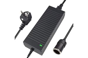 WEISHUO Adapter 220 V 12 V gniazdo zapalniczki AC na DC Adapter transformatora 220 V do 12 V 10 A 120 W konwerter do odkurzacza, pompy powietrza, lodówki samochodowej