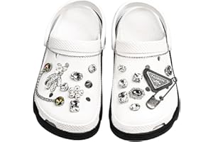 Yomaido Crocs Bling Charms 16-24 Pcs, Crystal Diamond Rhiniestone Clog Sandals for Shoes DIY Decoration Accessories with Flower Pearl and Bracelet Wristbands for Girls, Women