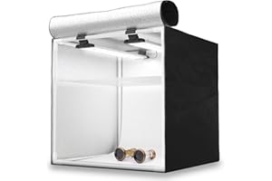 HAVOX - Fotostudio HPB-40D - Maße 40x40x40cm - 2X Dimmbare LED-Beleuchtung Tageslicht 5500k - 13,000 Lumen - CRI 93 - Machen Sie Ihre Kommerziellen Fotos zu E-Commerce