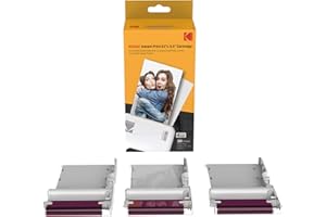 Kodak Nuova carta a nastro, carta fotografica a 30 cartucce fotografiche per stampante fotografica a sublimazione termica Mini Shot Combo bianca