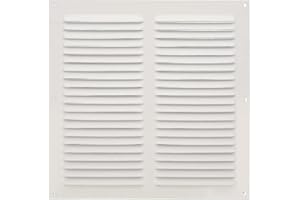 Amig - Quadratisches Lüftungsgitter aus Aluminium mit Moskitonetz | Lüftungsgitter für Luftauslässe | Ideal für Küchen- und Badezimmerdecken | Maße : 250 x 250 mm | Farbe: Weiß