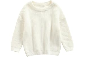 GEAGODELIA Baby Oversized Knitted Jumper Girls Boys Winter Ribbed Knit Sweater Chunky Pullover Long Sleeve Knitwear Top Soft Unisex Toddler Baby Clothes Autumn Outwear