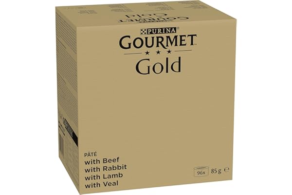 GOURMET Gold Mousse, Comida Húmeda para Gato Adulto, Mousse, Surtido de Buey, Conejo, Cordero y Ternera, 96 latas