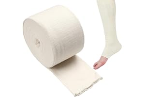 CUNQN Bandage tubulaire 7,6 cm x 7,9 m élastique pour bras, rouleau extensible de premiers secours, gaze de rétention de coton pour bras, bas des jambes, taille D