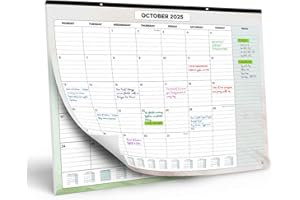 Wall Calendar 2026 by Smart Panda – Monthly Desk Calendar from August 2025 until December 2026 – One Month to View – 33cm x 43cm