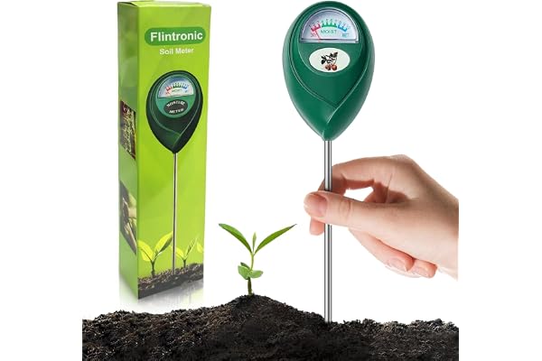 flintronic Humidimètre de Sol Hydromètre, Capteur Humidité Sol Hygrometre Plante, Soil Moisture Meter Soil Tester Jardinage Testeur de Sol Mètre d'humidité (Pas Besoin de Batterie)