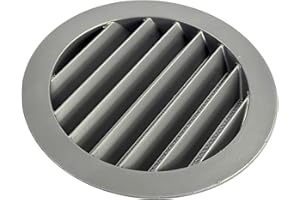 DUTCH ENVIRONMENT CORPORATION DEC Rejilla de Ventilación Exterior de Aluminio para Extractor de baño, Cocina, Garaje, Pared | Rejilla Redonda con mosquitera metálica, Color Resistente a Rayos UV (Gris, 125mm)