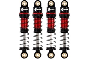 INJORA RC Ammortizzatori 39mm - Olio Shock Absorber Ammortizzatori Filettati Alluminio Upgrade Parts Tuning per Axial 1/24 RC Crawler Car SCX24 Gladiator Deadbolt C10 JLU B17,Nero