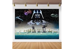 GENSHII Star Wars Backdrop, Themed Party Background Photo Booth Banner - Large Fabric Artistic Birthday Party Supplies for Girls, Boys & Teens