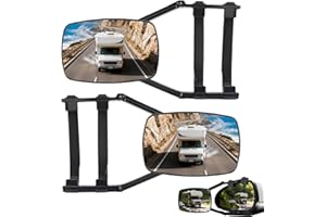 VLECEXS Wohnwagen Spiegel Auto, 2 Stück Universal Außenspiegel, Auto Doppel Seitenspiegel, Außenspiegel für Wohnmobile, für Alle Gängigen Fahrzeugtypen, Drehbar und Zusammenklappbar