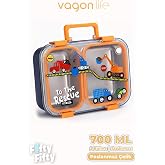 700 ML İki B&ouml;lme Paslanmaz &Ccedil;elik Bento Lunch Box Yeni Nesil Sefer Tası Metal Kaşık Hediyeli FF7155