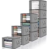 edihome, Cajas Almacenaje Ropa, Bolsas para Guardar Ropa, Organizador Armario, con Asas Reforzadas, Cajas Organizadoras, Fund