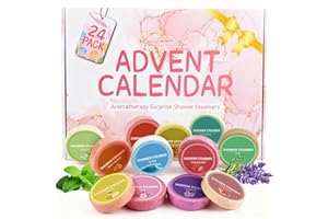 MOIUGULI Adventskalender 2025 Frauen Mädchen, Weihnachtskalender Badebomben, 24 Besondere Dufte Duschbomben, Badebomben Set Weihnachtskalender Geschenke für Frau Mama Shower