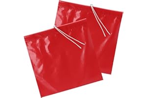 JIAWAGGAG 2 Stück Warnfahne Rote 30x30cm Warnflagge Fahne überlänge mit Seil Schlussfahne Signalfahne Endfahne für Transport Fahrradträger Auto Wohnwagen