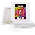 Set Di 6 Tele Per Dipingere In Cotone, 3 Pezzi 20x20 Cm E 3 Pezzi 15x15 Cm, Per Acrilico, Olio E Acquerello