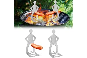 Leruiyezs 2 st Hotdoghållare i rostfritt stål med humoristiskt design för grillentusiaster, Hot Dog-hållare som korvgrill, grillställ, grilltillbehör för camping, picknick, utomhus BBQ-present för