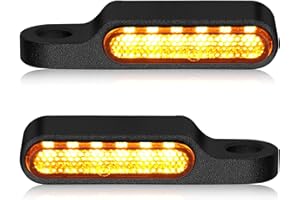 Justech 2pcs 12V E24 Mini Motorcycle LED Flowing Light Universal Motorbike Micro Mini Turn Signal Indicator Amber Light 8MM IP65 Waterproof