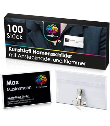 Tarifold Fr 200571 - Set of 25 Name Tags with Combi/Pin and Clip, Eco-Friendly PET, Visitor Badges, Seminars, Conferences, Lounges - 90 x 58 mm - Includes Bristol A4 for Printing (25 Tarifold Fr 200571 - Set of 25 Name Tags with Combi/Pin and Clip, Eco-Friendly PET, Visitor Badges, Seminars, Conferences, Lounges - 90 x 58 mm - Includes Bristol A4 for Printing (25