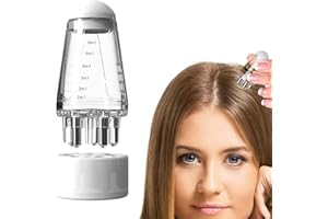 SHCHME Hair Oil Applicator, Portable and Refillable Scalp Oil Applicator Bottlewith Massage Roller for Hair
