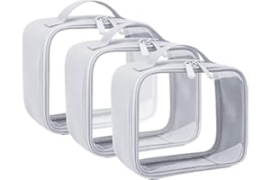 ANRUI Neceser de Aseo Transparente, TSA Neceser Viaje Avion para Transportar Líquidos, Bolsa de Aseo, Bolsa de Cosméticos para Mujeres y Hombres