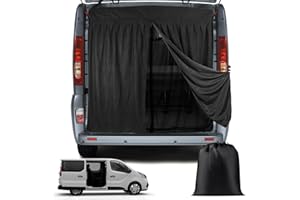 ZWPARTS Moustiquaire Magnétique pour Camping Car, Couche Double Moustiquaire Van pour Porte Arrière, Personnalisée pour Viano, Vito, Renault Trafic, Moustiquaire avec Fermeture éclair Sur Porte Centrale