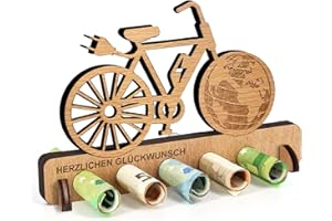 DOERFEELL Geburtstag Geldgeschenk Holz, Geldgeschenk Fahrrad, Geldgeschenke Radfahrer E-Bike Mountainbike Geld Geschenk Holz Deko für Freunde, Familie Liebhaber
