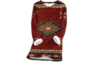 HAOLEI Fleece Lined Jumper Ladies UK Sale Clearance,Winter Warm Christmas Sweatshirt Ladies Vintage Argyle Print Plush Sweater Pullover Sweater Casual Thick Velvet Plaid Fleece Tops Plus Size 8-22