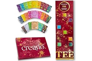 Creano – Coffret Infusions Bio 24 Sachets, 24 Variétés d’Herbes Différentes, 48g – Tisanes Mélangées pour Bien-être et Relaxation – calendrier mural décoratif de l'Avent – cadeau de thé noble*