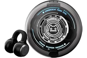 ZOMBIES CAT Open Ear kopfhörer Bluetooth 5.3 Tiefe Bässe knochenschall kopfhörer Exklusive Lichteffekte Clip on kopfhörer Sport, B3 Schwarz