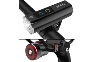 BIKIL Luci Bicicletta Led,Luce Posteriore Intelligente,Faro e Staffa per Bici in Alluminio,5000mAH Ricaricabili USB C Fanale Anteriore Bicicletta con Indicatore del Livello di Carica della Batteria