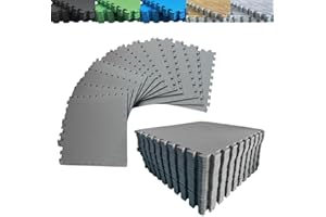 JOWY Pack Suelo Tatami – Esterilla Gimnasio Puzzle | Protege, Acolcha, Aísla y Decora | para Casa, Fitness o Piscina | Goma Eva Suave y Antideslizante | Libre de BPA | 8 Piezas Gris
