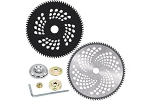 IRmm Brush Cutter Blade, 10" x 80T Carbide Tip Weed Eater Blade & 8" x 80T Carbide Tip Brush Blade with Adapter Kit for Cutter, Trimmer, Weed Eater (1" Arbor)
