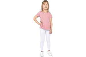 looksy Leggings per Ragazze Tessuto di Cotone Traspirante Lunghezza alla Caviglia Colori Classici Vivaci Tinta Unita Abbigliamento Sportivo per Bambini Taglie per la Danza Scolastica 3-13 Anni