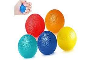 BULL TIGER PRESTIGE Set di 5 Palline Antistress Mano Terapia, Diversi Gradi di Durezza Morbido, Medio e Duro, Palline Ovali Fisioterapia Mano Per Alleviare Lo Stress, Rafforzare la Presa della Mano, e la Riabilitazione
