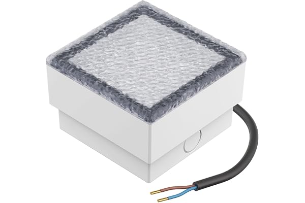 ledscom.de Lampe LED encastrée dans le sol pour pavés CUS pour l'extérieur, IP67, carrée, 10 x 10cm, blanc chaud