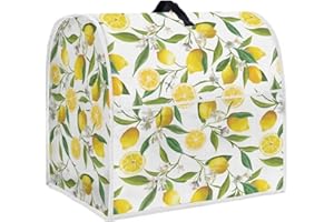 HUISEFOR Stand Mixer Cover Compatible with Kitchen Aid Mixer, Cute Lemon Print Kitchen Appliance Dustproof Covers with Accessories Pockets, Fits All Tilt Head & Bowl Lift Models Mixers