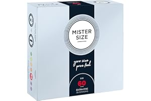 Mister Size - Pura Sensación: Paquete de 36 Preservativos Ultrasensibles (Preservativos Finos con Lubricante Sexual) de Látex Natural y Talla Individualizada - Talla: 60mm