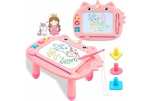 Yebebao Magnetic Drawing Board, Unicorn Baby Toys for 1 2 3 Year Old Girls Gifts, Doodle Boards Learning and Educational Toddler Toys for Kids Ages 1 2 Birthday Gifts Christmas Advent Calendar (Pink)