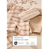 BELLA MAISON Liberty Geometrik Desenli%100 Pamuk Mutfak Bezi, Bej, 3 Adet 45x65 cm